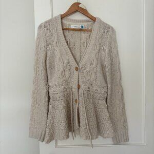 Anthropologie Sparrow Cardigan sweater with peplum Sz M